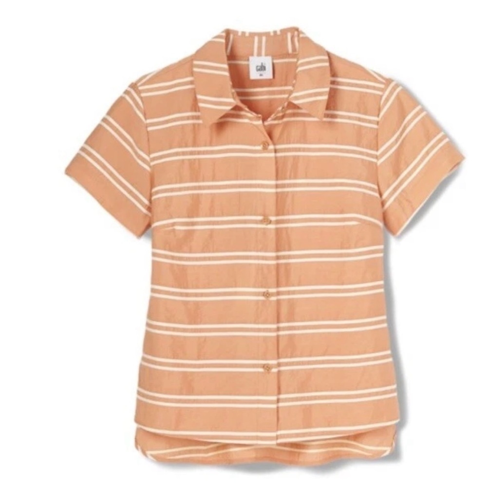 New Cabi 6511 Camp Shirt Orange Stripe Spring 2024